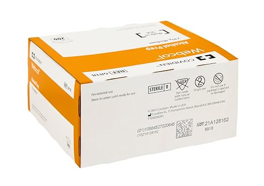 Webcol™ Alcohol Prep Pads, Medium, 2 Ply, 1 Carton of 200 Pads