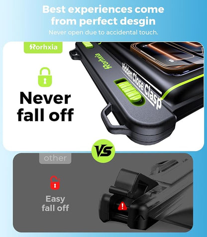 Rorhxia [Glow-in-the-dark] IP68 Waterproof Phone Pouch Double Space, Floating Waterproof Phone Case with Lanyard Phone Dry Bag for iPhone 17 Pro Max 16 15 14 S26 S25 Travel Beach & Water Adventures