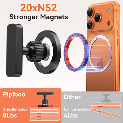 Gym Golf-Cart Magnetic Phone Holder:[Fit for Popsocket & 20+8*N52 Magnets] for Magsafe Daul Mount Accessories Gift for Men Women,Fit for iPhone 12-17 Series and Magsafe Cases