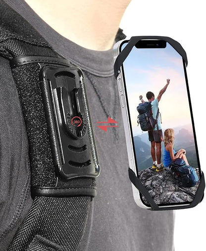 FORZEN Phone Clamp Mount,Backpack Cellphone Holder,Backpack Strap Clip with Detachable for Hiking/Climbing/Outdoor