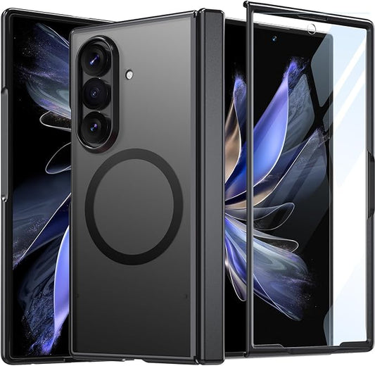 WRJ Magnetic for Samsung Galaxy Z Fold 8 Ultra Case,Black | Fit for Magsafe,Buit-in Screen Protector,Full Hinge Protection,Military Grade Drop Protection,Slim Shockproof Phone Case