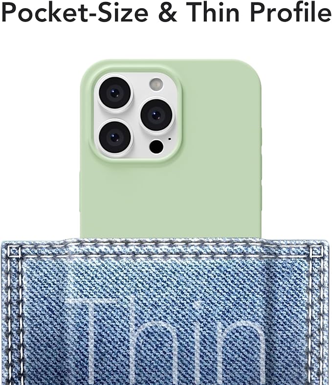 for iPhone 13 Pro Max Case Silicone Compatible with Magsafe Case, Ultra Slim Thin Magnetic Phone Cases Mag Safe, Cute Soft Rubber Gel Matte Plain Wireless Charging Cover for Women, Sage Green