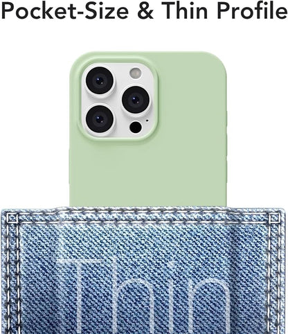for iPhone 16 Pro Case Silicone Compatible with Magsafe Case, Ultra Slim Thin Magnetic Phone Cases Mag Safe, Cute Soft Rubber Gel TPU Matte Plain Wireless Charging Cover for Women, Sage Green