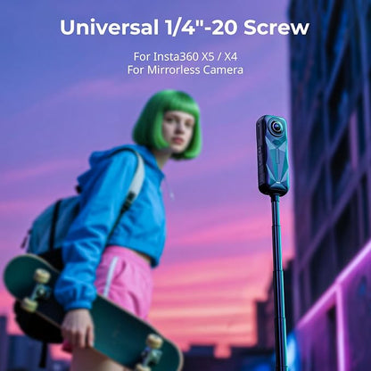 SmallRig 59" Extendable Selfie Stick Tripod for GoPro Hero 13/12/11, for DJI Action 6/5 Pro/4, for DJI Pocket 3, for Xtra Muse, for Akaso, 1/4"-20 Screw for Insta360 X5/X4, Mirrorless Camera - 5284