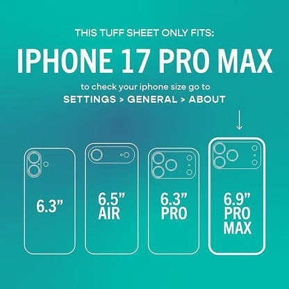 Smartish® iPhone 17 Pro Max Screen Protector - 2-Pack Tempered Glass Screen Protectors - Tuff Sheet - 9H Easy Install Frame [Scratch Resistant] Case-Friendly- Dynamic Island for Apple iPhone 17 Pro Max