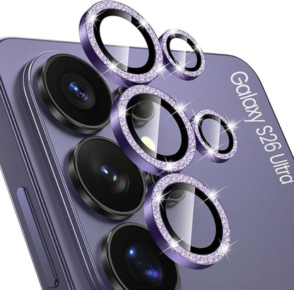 Tensea (3+2PCS Compatible with Samsung Galaxy S26 Ultra Camera Lens Protector, 9H Tempered Glass Camera Cover Screen Protector Metal Individual Ring [Installation Tray][Case Friendly]