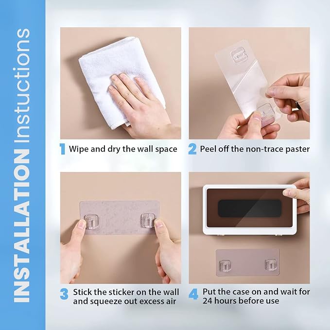 Shower Phone Case Holder Waterproof Upgraded Holder Wall Mount Bathroom TV Shower Gadget Shower Accessory Phone Mount iPhone Shower TV (White)