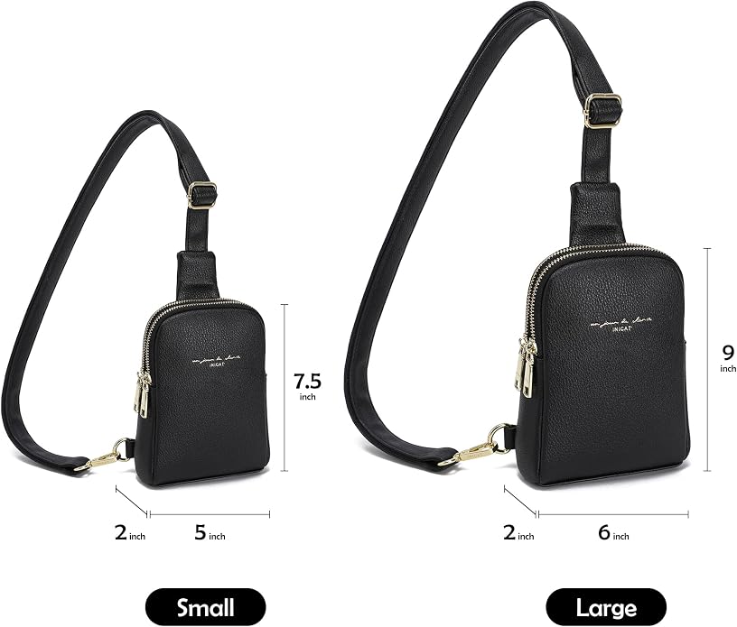 INICAT Small Sling Bag for Women Everyday & Travel Crossbody Bags Lightweight Cross Body Purses Vegan Leather