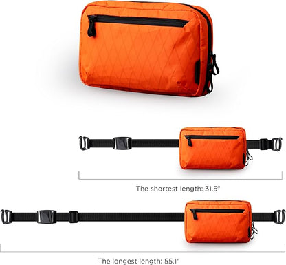 ALPAKA Elements Tech Case Tech Pouch 2.1L Cable Bag Hot Orange X-Pac RVX21 | Weatherproof Fabric, YKK Aquaguard Zipper, Detachable Shoulder Strap, Ideal for Electronics & Accessories, Daily Work Travel