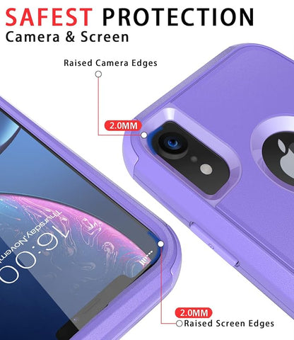 Diverbox for iPhone Xr Case [Shockproof] [Dropproof] [Dust-Proof],Heavy Duty Protection Phone Case Cover for Apple iPhone XR (Purple)