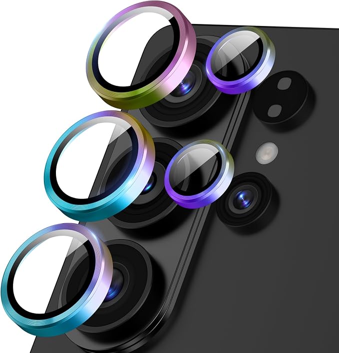 Camera Lens Protector for Samsung Galaxy S26 Ultra, Sapphire Glass Metal Individual Camera Cover Screen, Anti-drop, Case Friendly- Colorful
