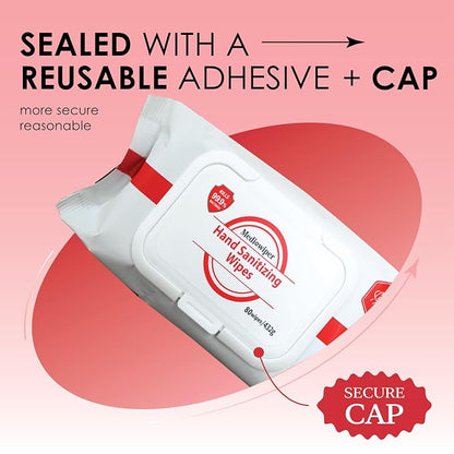 MEDIWIPER 80ct Alcohol-Free Hand Sanitizing Wipes Unscnted Wet Wipe, Hand Sanitizer (80 Wipes (80 * 1))