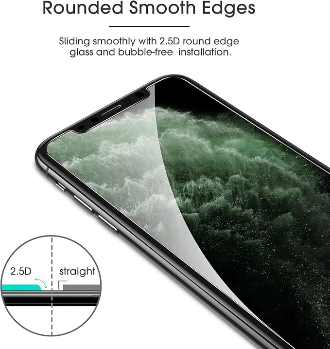 OMOTON Pack of 4 Tempered Glass Screen Protector Film for iPhone 11 Pro/X/XS [Installation Kit Provided] Anti-Scratch, Easy Installation, Bubble-Free, Transparent [5.8 Inches/5.8 Inches)