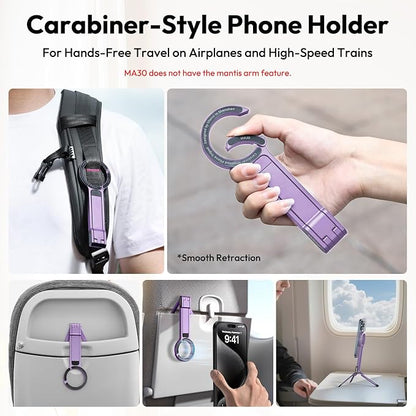 ULANZI MA30 Magnetic Phone Tripod Stand for iPhone, Aluminium Maglock Smartphone Mini Tripod Pocket Cell Phone Stand Strong Magnet Compatible with iPhone 17 16 15 14 13 12 Series, Lavender