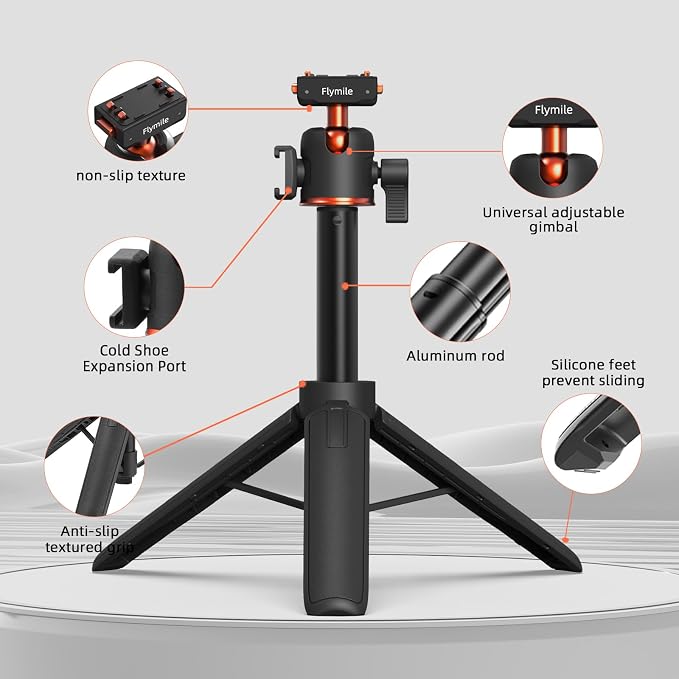 Tripod for Insta360 X5 ACE Pro 2, 21” Selfie Stick Quick Release Extension Rod Mini Table Desk Portable Handle Grip Stand with Cold Shoe for Insta 360 X5 X4 Air, ACE Pro 2 Accessories