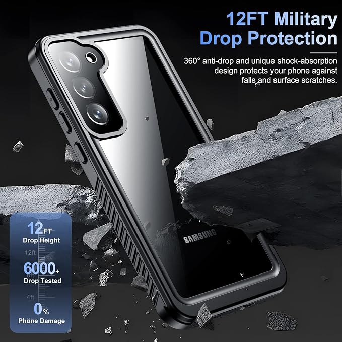 Temdan for Samsung Galaxy S23 Case,Waterproof Built-in Lens & Screen Protector[Full Body Shockproof][12 FT Military Drop Proof][Dustproof][IP68 Underwater] Case for Galaxy S23 6.1’’-Green