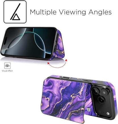uCOLOR for iPhone 17 Pro Max Wallet Case with Card Holder PU Leather RFID Blocking Design iPhone 17 Pro Max flip case for Women Men Magnetic Clasp Kickstand Design 6.9 inch (Amethyst Dreams)