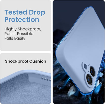 FireNova Designed for iPhone 16 Case, Silicone Upgraded [Camera Protection] Phone Case, Soft Anti-Scratch Microfiber Lining Inside, 6.1 inch, Light Blue