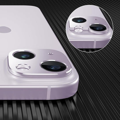 2 Packs Camera Lens Protector for iPhone 14 Plus/iPhone 14 Matte Finish Aluminum Alloy [No Glass Lens Cover] [Unobstructed Shooting] [Case Friendly] [Premuim Metal] Purple