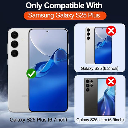 MOZOTER for Samsung Galaxy S25 Plus Case with Magnetic,[Compatible with MagSafe][12Ft Military Dropproof][2*Screen Protector] Translucent Slim Shockproof Holsters Case for S25 Plus,6.7"-Blue