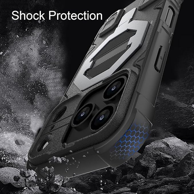 Magnetic Case for iPhone 17/17 Pro/17 Air/17 Pro Max, Heavy Duty Military Case with Ring Holder Anti-Fall Protection Outdoor Cover,17pro max,Blue