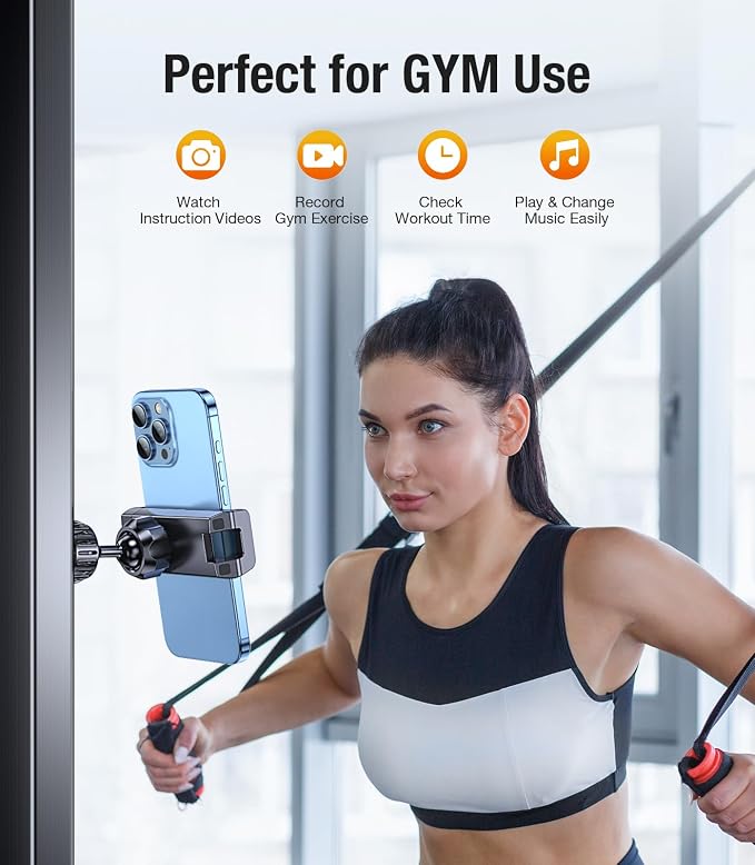 Coolpow Magnetic Phone Holder for Gym【6*N55 Strong Magnets】 Magnetic Phone Mount Attach to Metal Surface, Golf Cart Phone Holder Magnet for Men Women with Smartphones 4.7-7", Gifts for Golfers