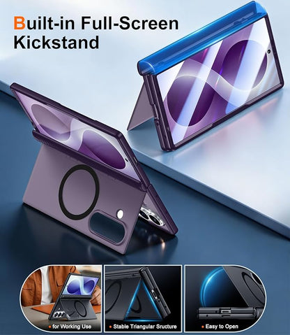 SPIDERCASE Magnetic for Samsung Galaxy Z Fold 8 Ultra Case, Purple | Built-in [Screen Protector] [Stable Kickstand] [Hinge Protection] [Compatible with Magsafe] Military Grade Protective Cover