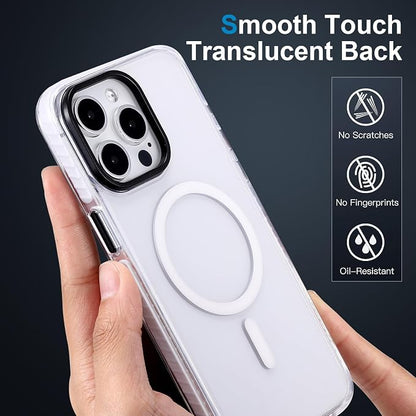 Strong Magnetic case for Phone 14 pro max [10Ft Military-Grade Protection] Compatible with fit MagSafe Shockproof Slim Thin Cover 6.7 inch, Clear White