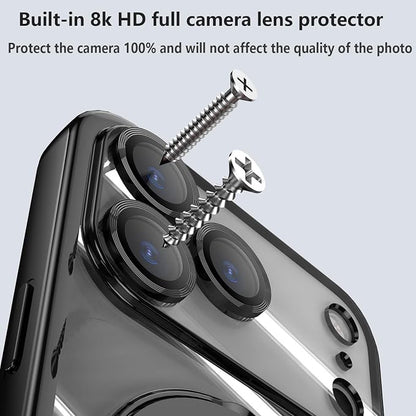 for iPhone 17 Pro Case Magnetic Stand,[Compatible with Magsafe] [Military Protection][Camera Lens Protector] Phone Case Cover for iPhone 17 Pro 6.3" - Silver