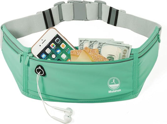Running Belt Fanny Packs for Women, Green Slim Waist Pack Bag Phone Holder for Running