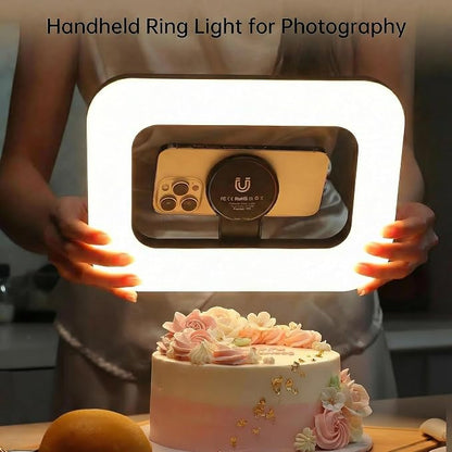Ring Light for Phone, Magnetic Selfie Light with Tripod Stand, Rechargeable RGB Video Light, 10 Brightness Levels & 3 Cold Shoes for Recording, Vlogging, Influencers, Makeup