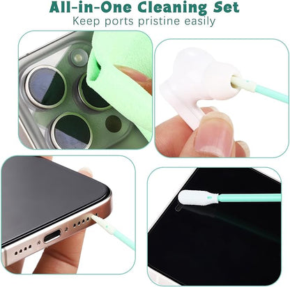 Aneco 68 Pieces Cell Phone Cleaning Kit Brush Set USB Charging Port Type C Anti Dust Port Plug Set and Headphone Jack Cleaner Compatible with iPhone, iOS Android, Cell Phone, Electronics Cleaner