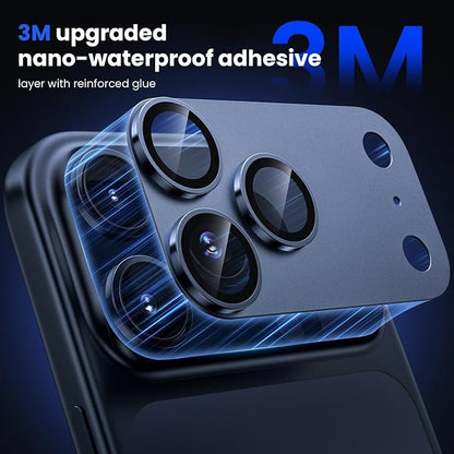 SAHARA - Ultra-Strong Camera Lens Protector for iPhone 17 Pro (2-Pack), Strong Titanium, HD Clear, Anti-Fingerprint, Easy Install, Deep Blue, (ZD00187)