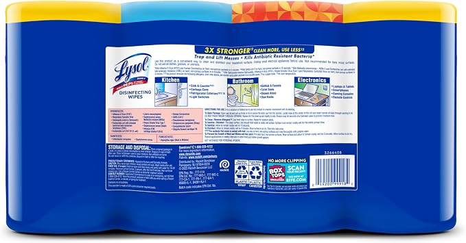Lysol Disinfecting Wipes Bundle, Home Apartment Dorm Room Essentials and Cleaning Supplies, All Purpose Cleaner, Multi-surface Cleaning Wipes, Multi-Scent Sanitizing Wipes Bundle, 240 Count, Pack of 4