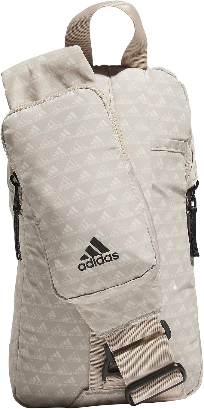 adidas Essentials Sling Small Crossbody Bag for Women and Men (5L), Bos Mini Monogram Wonder Beige/Black/2.0, One Size