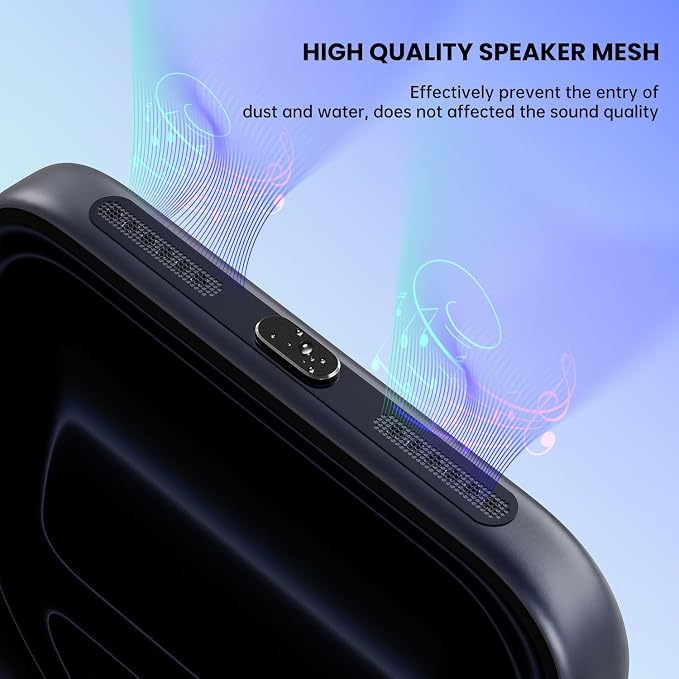 USB C Dust Plug for iPhone 17 Pro Max/ 17 Pro, 5PCS iPhone Speaker Protector & Type C Charging Port Cover Cap for iPhone 17 Pro Max, Earpiece Speaker Mesh Adhesive Stickers with Tweezer, Deep Blue