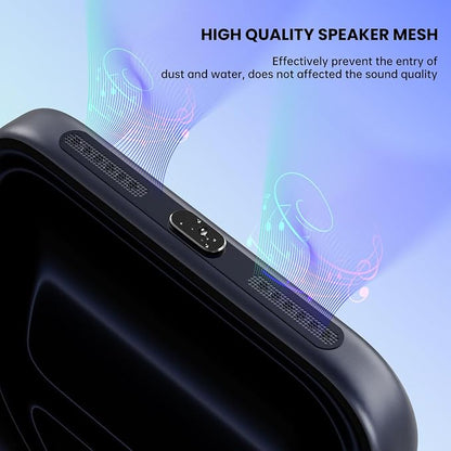 USB C Dust Plug for iPhone 17 Pro Max/ 17 Pro, 5PCS iPhone Speaker Protector & Type C Charging Port Cover Cap for iPhone 17 Pro Max, Earpiece Speaker Mesh Adhesive Stickers with Tweezer, Deep Blue