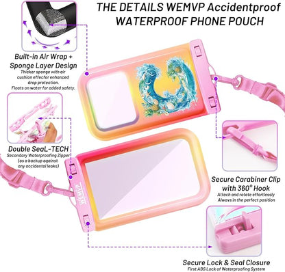 Personalized Initial Waterproof Phone Pouch Case - IPX8 Cellphone Dry Bag with Lanyard for iPhone 16/15/14/13/12 Pro Max (6.1–6.9"), Beach & Cruise Ship Essentials with Monogrammed Design (Pink, C)