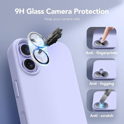 GONEZ Magnetic for iPhone 17 Case, Compatible with MagSafe, [Screen Protector + Camera Lens Protector], Liquid Silicone Anti-Scratch Shockproof Protective Phone Case 6.3 inch, Lilac