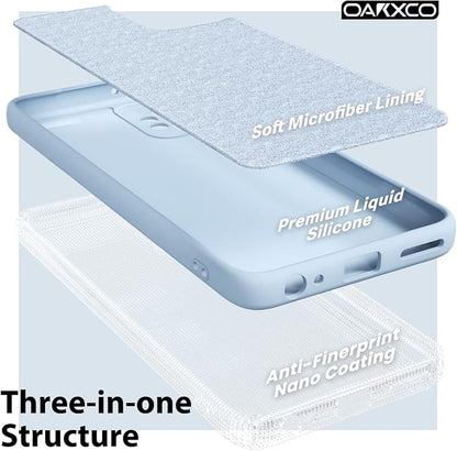 oakxco for Motorola Moto G Power 5G 2023 Phone Case Liquid Silicone, Thin Slim Soft Rubber Gel TPU Plain Simple Cover for Women Girl Cute, Matte Solid Color, Light Blue
