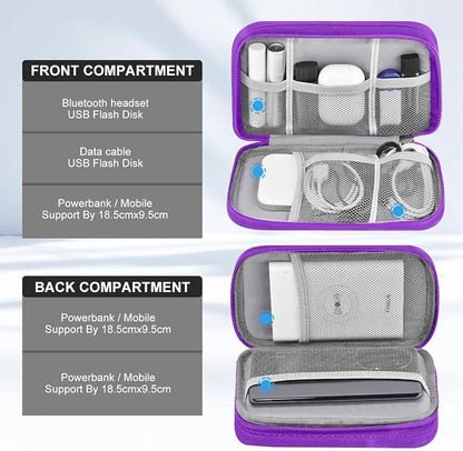 ZINZ Electronic Accessories Organizer, Travel Cable Carry Pouch Storage Bag for Laptop Attachment Cable, Cord, Charger, Earphone etc,Black-Purple