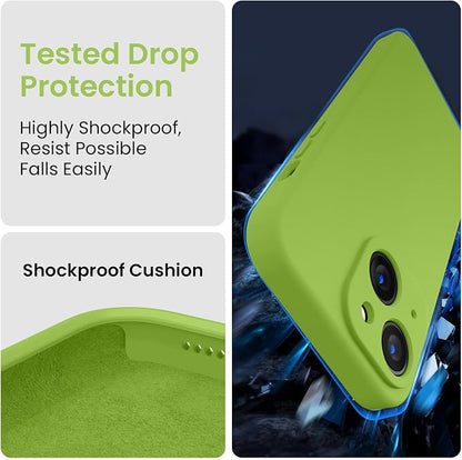 FireNova Designed for iPhone 15 Plus Case, Silicone [Camera Protection] Case, Soft Anti-Scratch Microfiber Lining Inside, 6.7 inch, Sprout Green