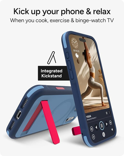 ZAGG Sedona Snap Case with Kickstand for iPhone 17 Pro Max - Blue Royal Ember, Drop Protection (13ft/4m), Multi-Layer Protection, with Camera Button, MagSafe Phone Case with Impact-Absorbing Bumpers