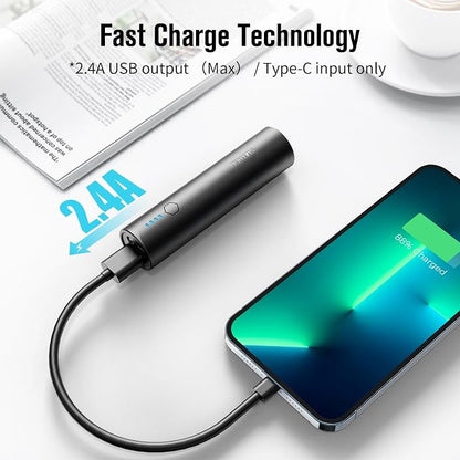 Portable Charger, 5000mAh Mini Power Bank, S03 2-Pack Pocket Size Fast Charging USB-C (in&Out), PowerNano T2, Compatible with iPhone Series, Android Phone and More