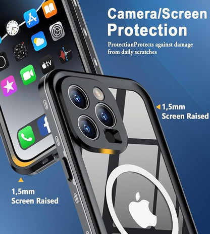 for iPhone 15 Pro Max Case Waterproof | Shockproof Dust Proof Phone Case Cover with Screen Protector for iPhone 15 Promax - Clear