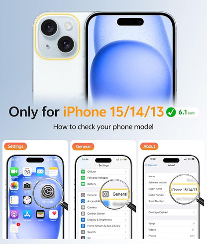 FNTCASE for iPhone 15 Case: for iPhone 14 & iPhone 13 Case | Magnetic Frosted Translucent Slim Shockproof Cell Phone Cover | Military Grade Protection Drop Proof Tough Protective Cases - Ultramarine | Magnetic, Frosted, Translucent, Slim, Shockproof