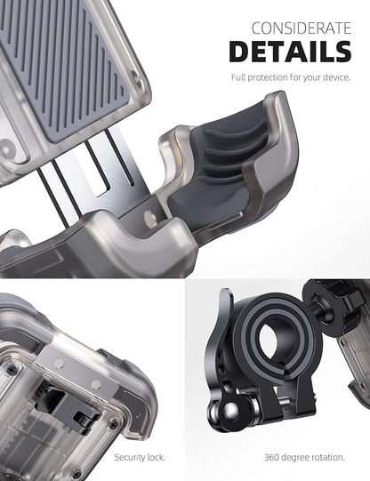 Lamicall Motorcycle Phone Mount, Bike Holder - Upgrade Cellphone Bike Holder, Bicycle Scooter Handlebar Phone Cradle Clip for iPhone 15 Pro Max/ 14, Galaxy S24, 4.7-6.8" Devices