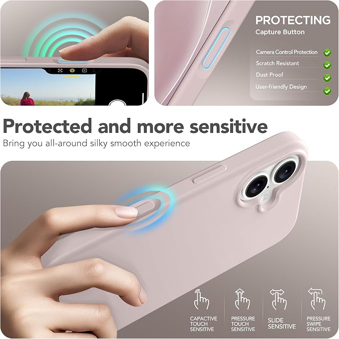 GONEZ Magnetic for iPhone 17 Case, Compatible with MagSafe, [Screen Protector + Camera Lens Protector], Liquid Silicone Anti-Scratch Shockproof Protective Phone Case 6.3 inch, Light Taro