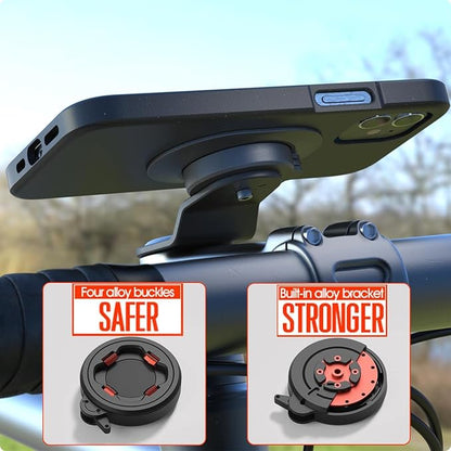 CQ Bike Phone Mount, 1s Lock/Release Bike Phone Holder for Bike Stem, Universal Aluminum Bicycle Handlebar Phone Mount, Upgraded Stable MTB Road Mountain Bike Cell Phone Clip for iPhone and More