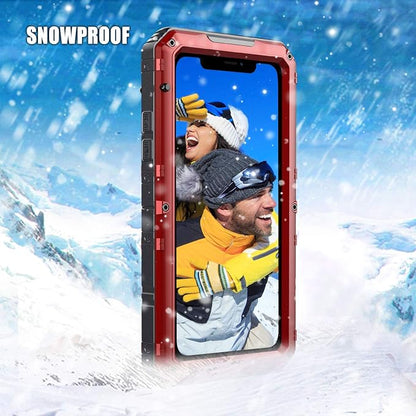 Mitywah Waterproof Case for iPhone 11 Pro Max, Heavy Duty Military Grade Shockproof Cover Built-in Screen Protection, Rugged Thick Full Body Protect Metal Case for iPhone 11 Pro Max, Red